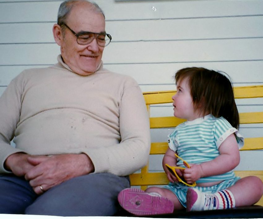 Farmer grandpa and grand-daughter