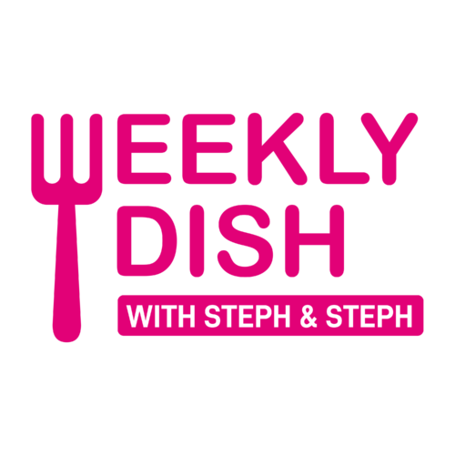 Logo for the weekly dish podcast.