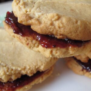 Peanut Butter and Raspberry Chambord Jam Cookies