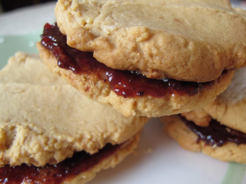 Peanut Butter and Raspberry Chambord Jam Cookies