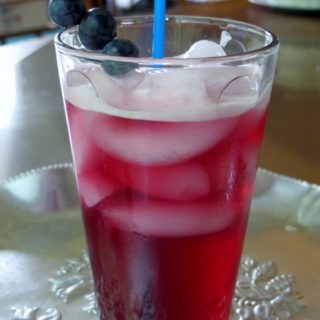 Blueberry Pomegranate Syrup with Sparkling Water