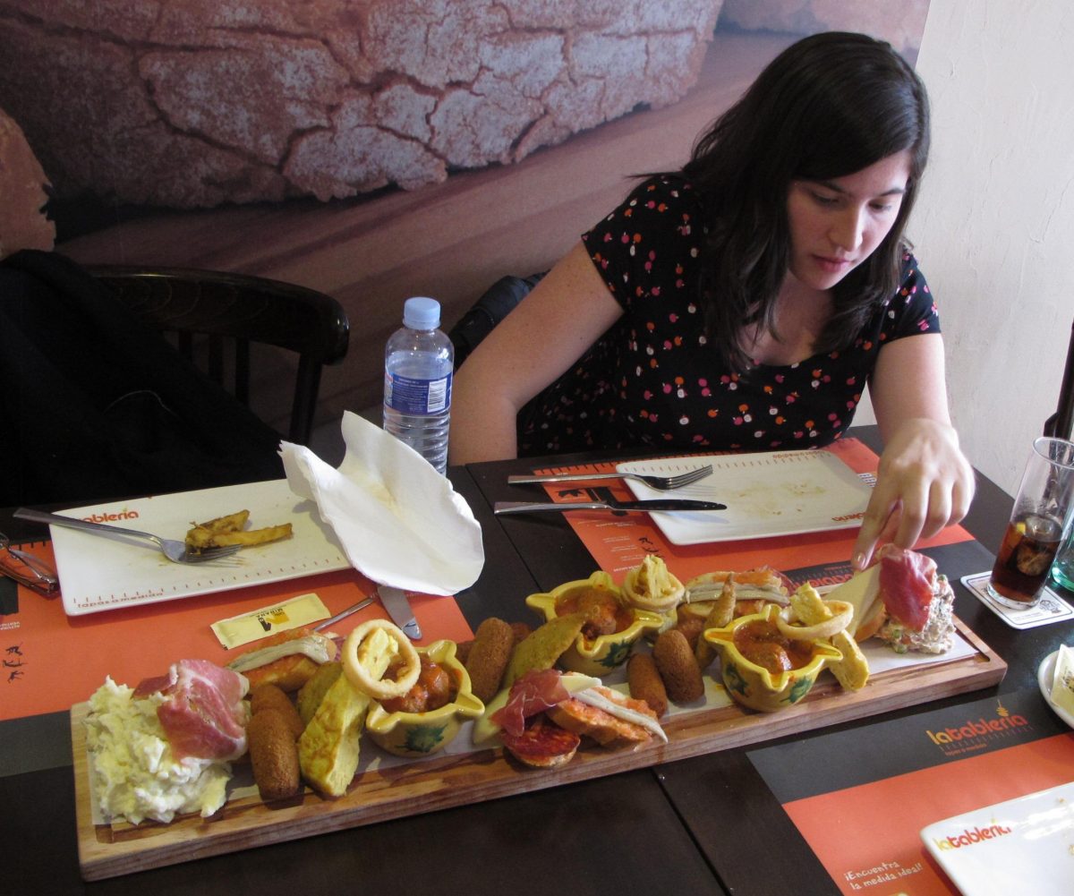 "Board" of Spanish treats for lunch in Benidorm