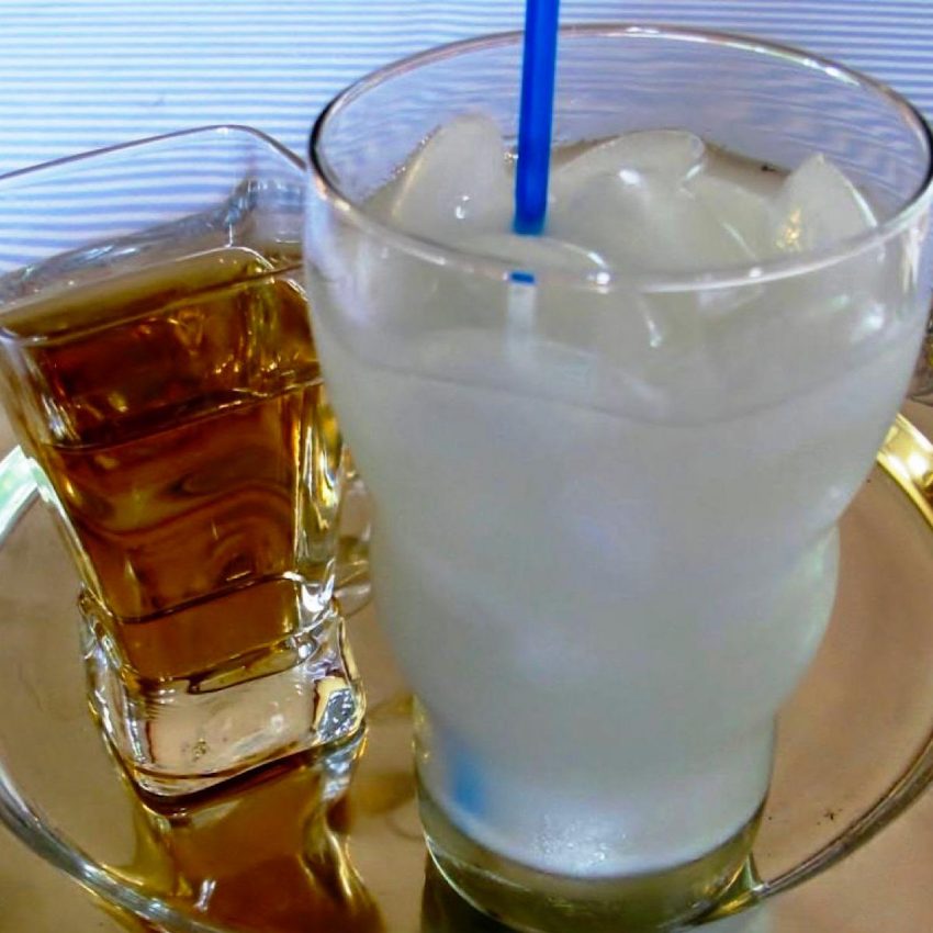 DIY horchata drink with cinnamon-vanilla simple syrup