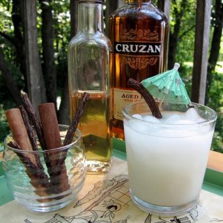Rum Horchata craft cocktail with ingredients