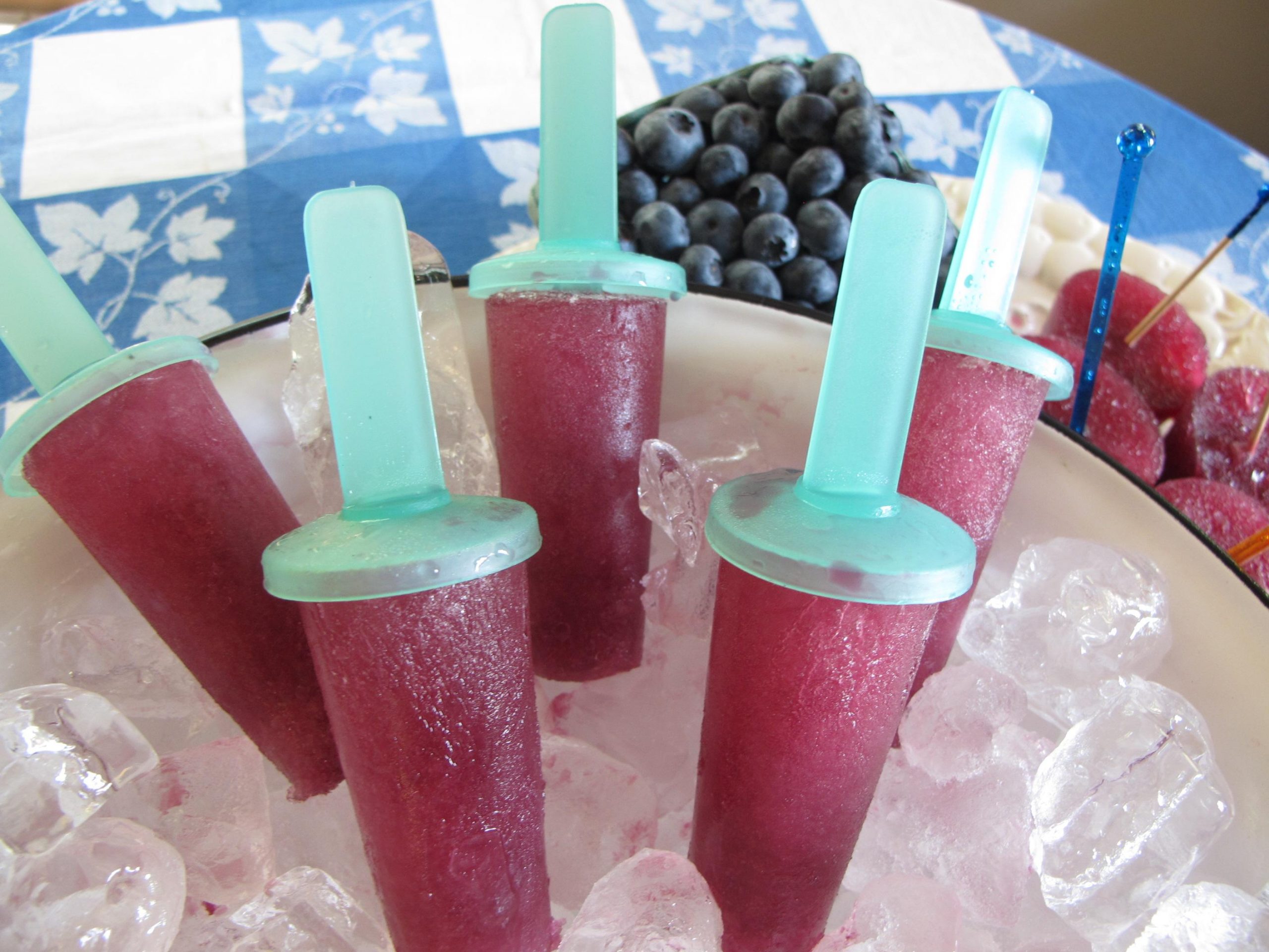 Blueberry Popsicles with rum.
