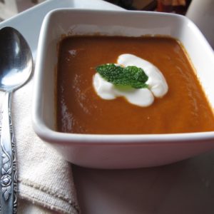 Tomato Borscht with Golden Beets and Heirloom Tomatoes