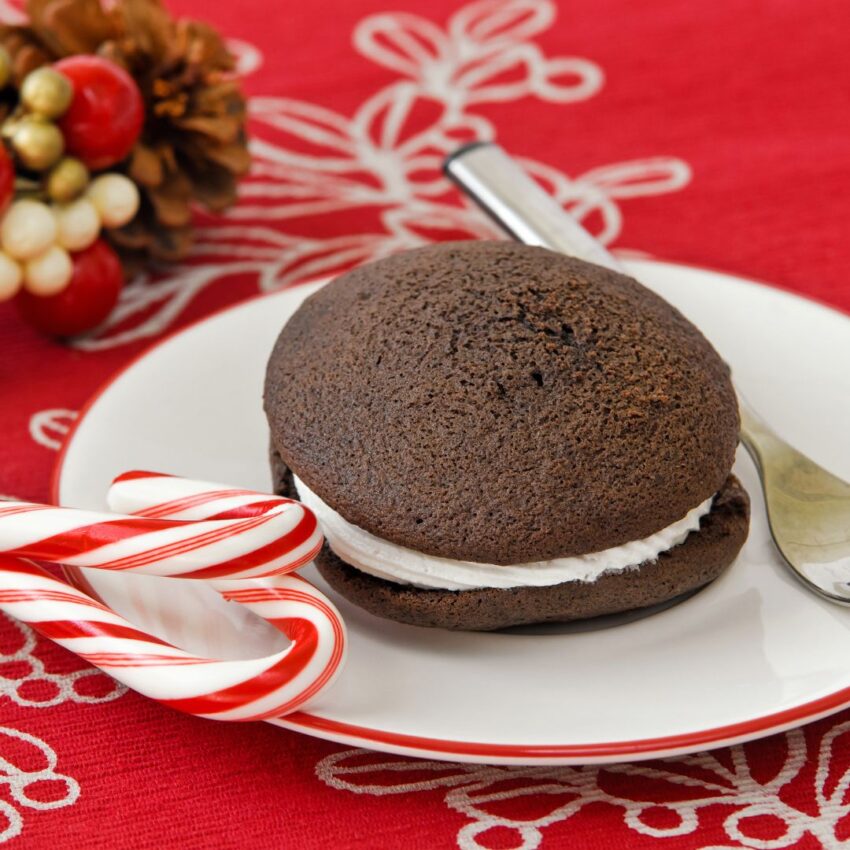 Chocolate whoopie pie with marshmellow fluff filling.