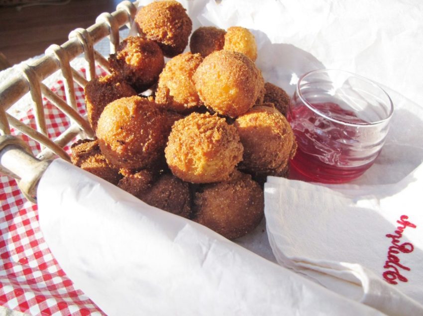 Southern hushpuppies with Raspberry Habanero Jelly (Stainbrook)