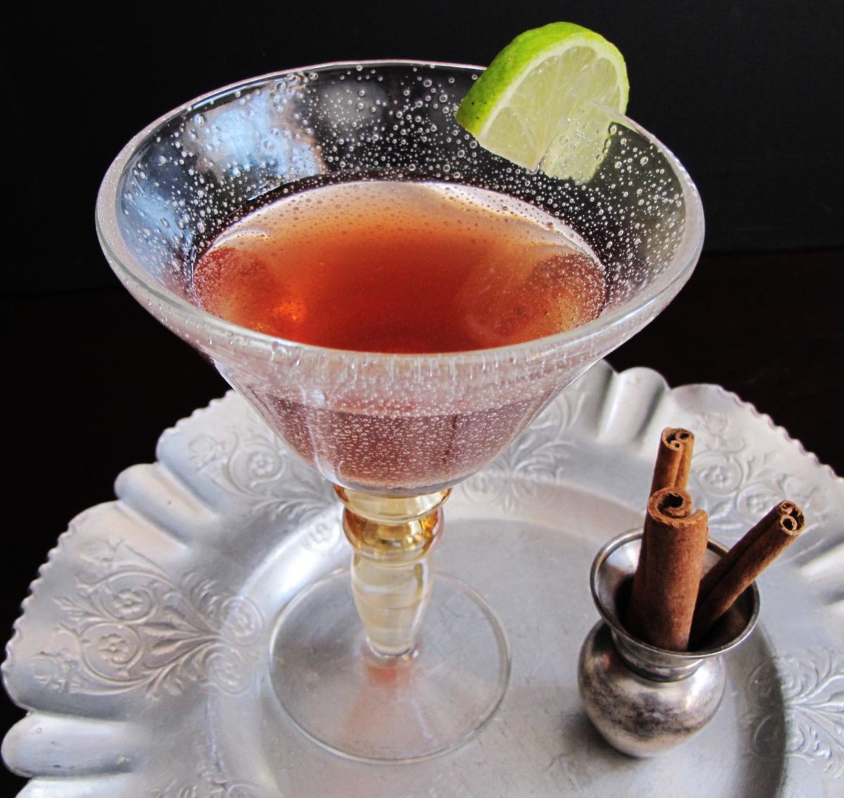 Martini made with Plum Orange Cinnamon Shrub Syrup