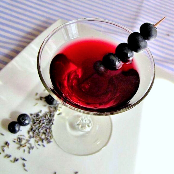 Blueberry Martini or Italian Soda with Homemade Drink Syrups