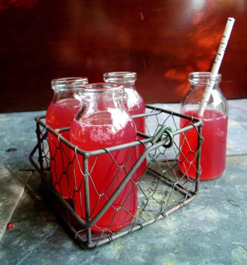 Italian sodas made with raspberry shrub syrup
