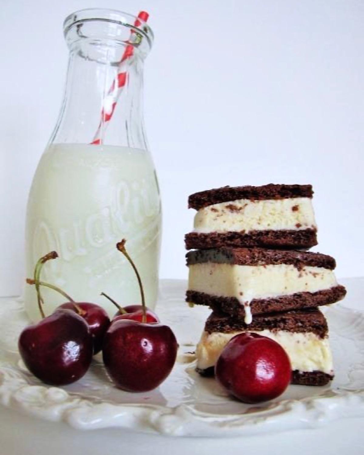 Homemade root beer float ice cream sandwiches
