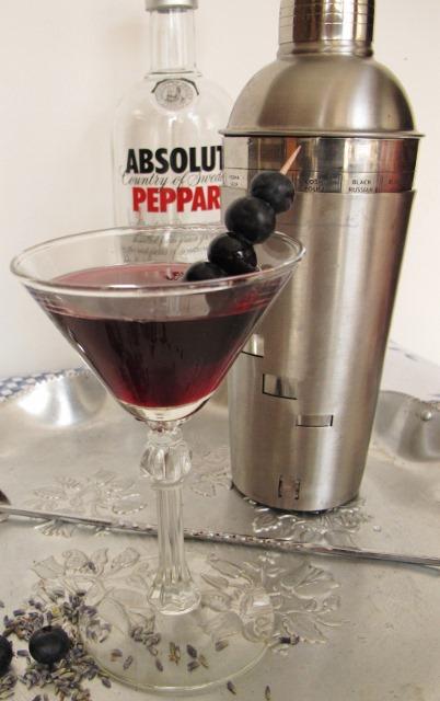 Blueberry Tarragon Shrub Martini