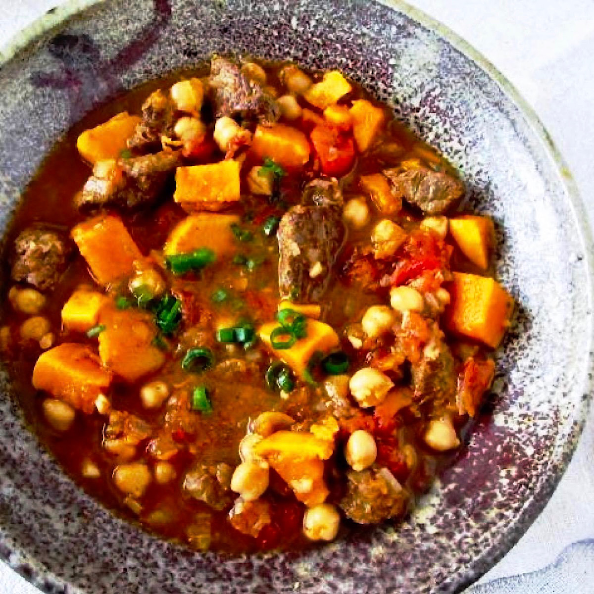Moroccan beef and sweet potato stew