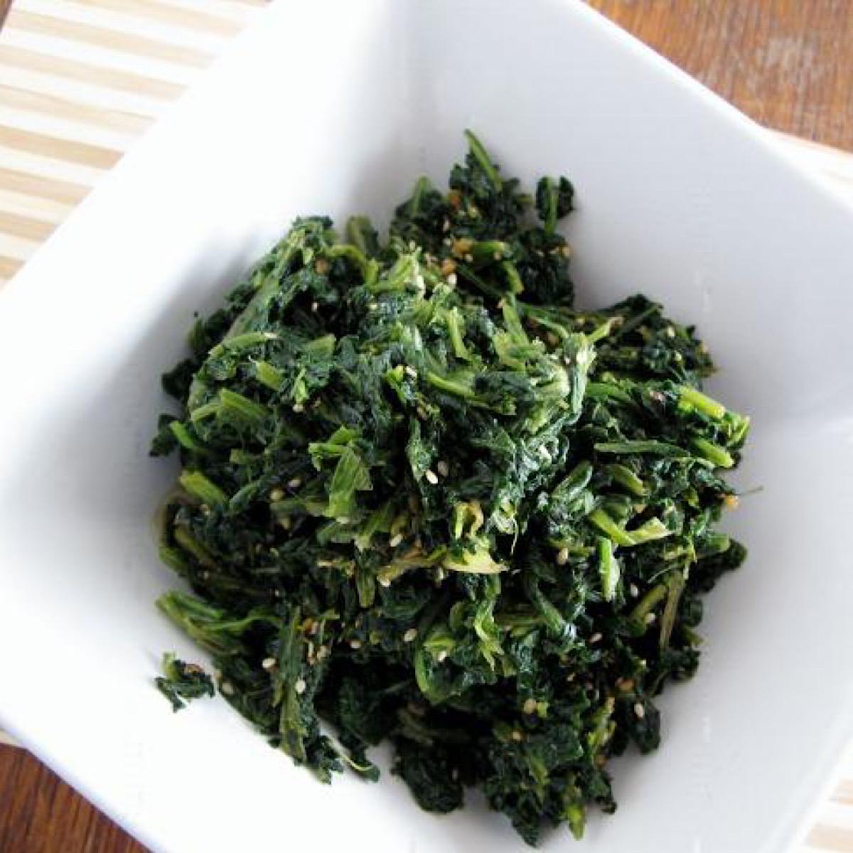 Korean spinach low carb side dish