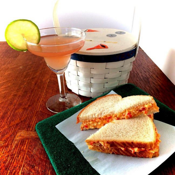 Azelea cocktail and classic pimento sandwich for the Masters