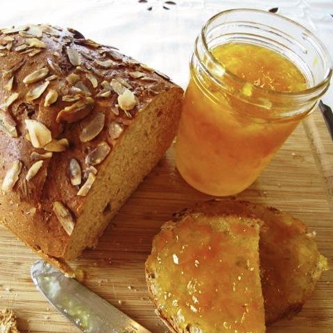 Rustic bread with Meyer lemon marmalade