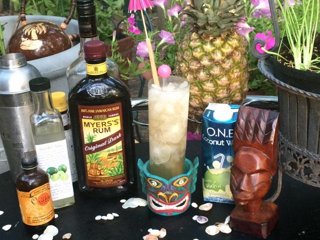 Ingredients for a retro tiki mai tai