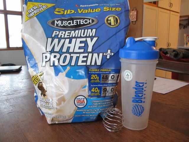 Protein powder with blender bottle