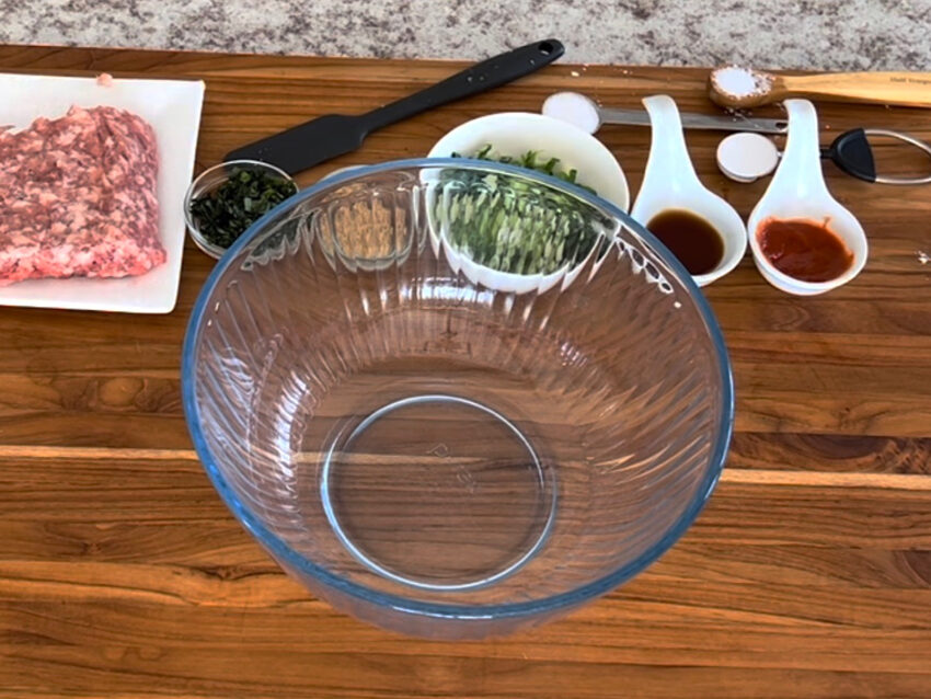 Ingredients for Vietnamese meatballs.