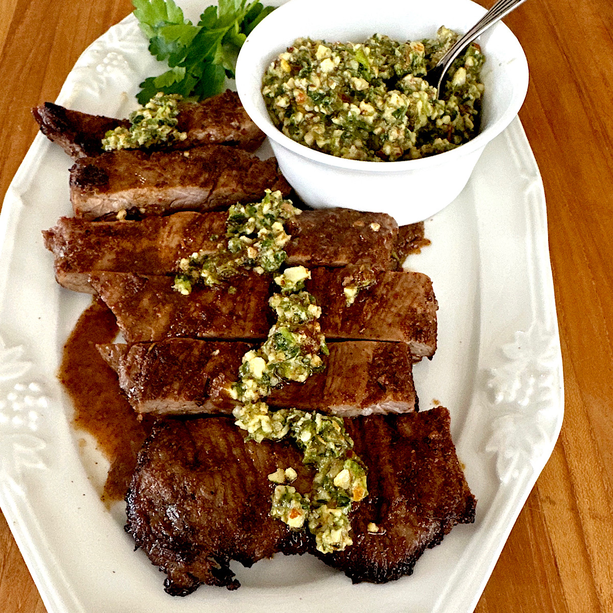 Marinated Flank Steak with Chimichurri - Girl With The Iron Cast