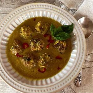 Bowl of Vietnamese Meatball Soup.