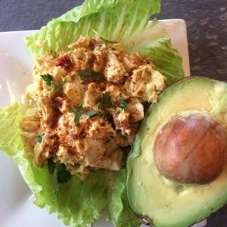 Low carb egg salad with avocado