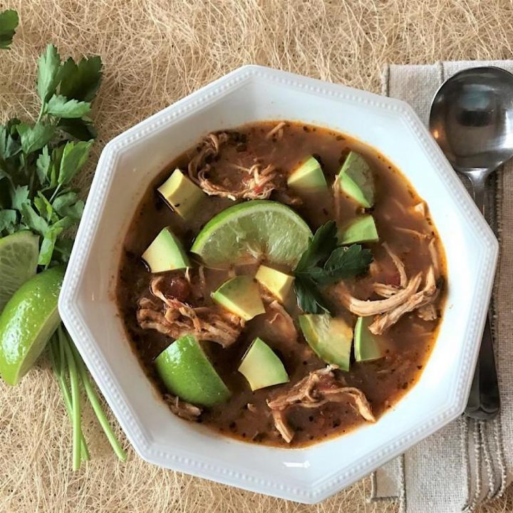 Low Carb Chicken Lime Soup with Avocados