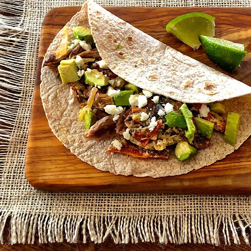 rajas tacos with store-bought low carb tortillas