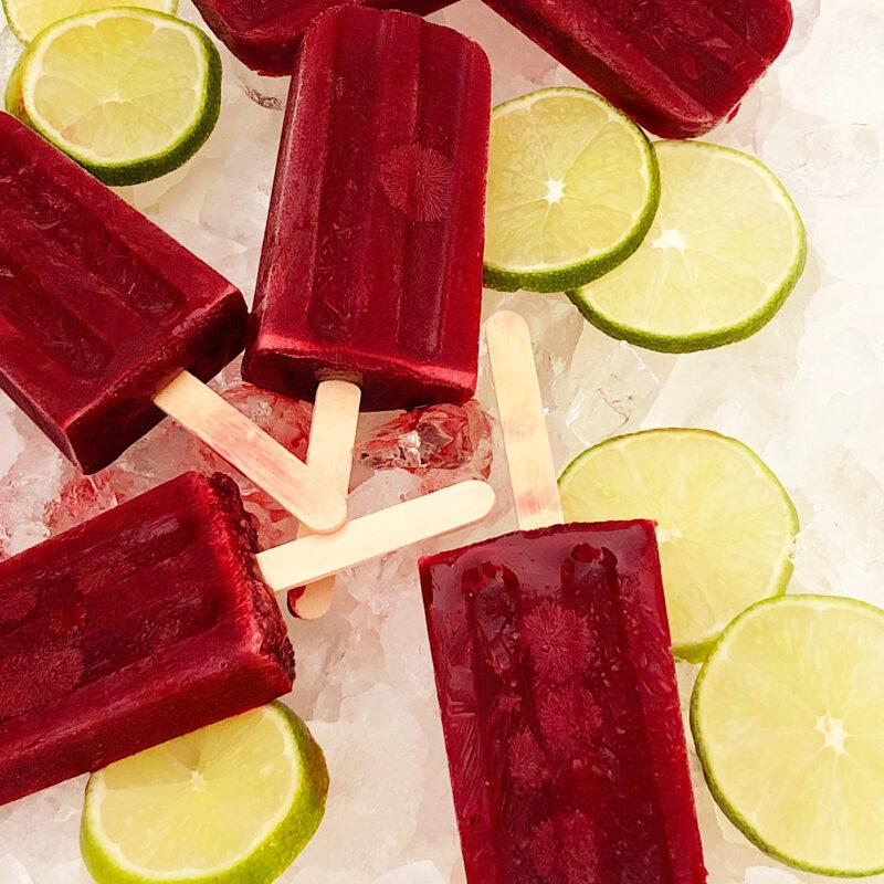 Blackberry lime paletas (or ice pops).