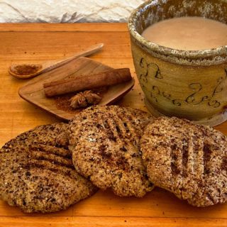 Low carb Mexican Spice cookies with cup of coffee