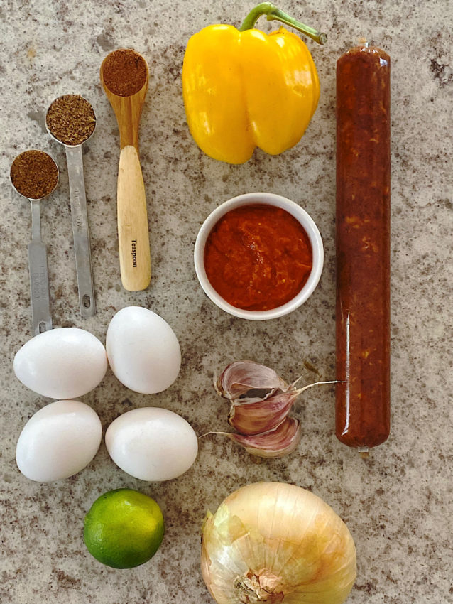 Ingredients for Mexican Chorizo and Egg recipe