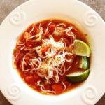 Bowl of low carb Mexican noodle soup - Fideo