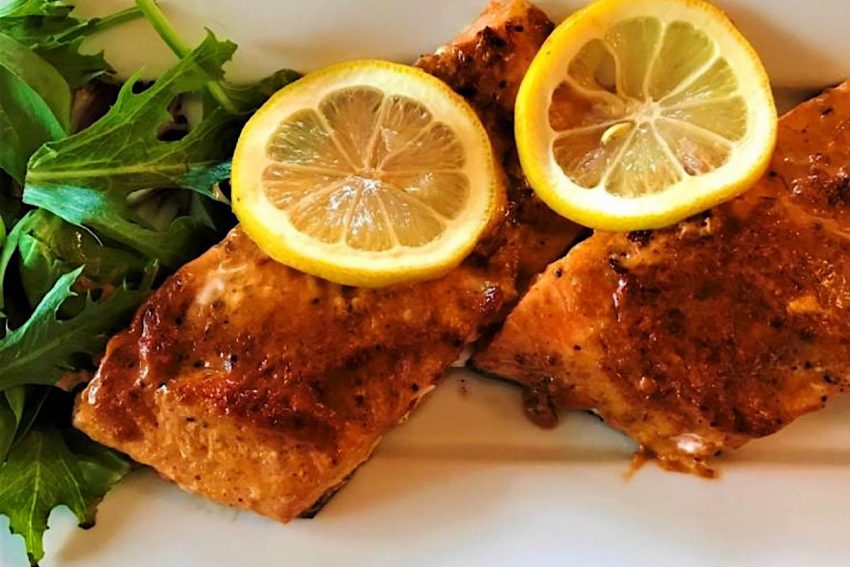 Low carb Mexican salmon cooked on Griddler
