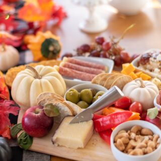 Thanksgiving themed cheese board.
