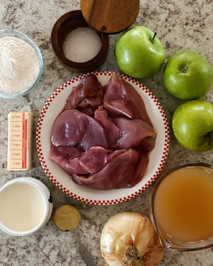 Ingredients for pheasant Normandy