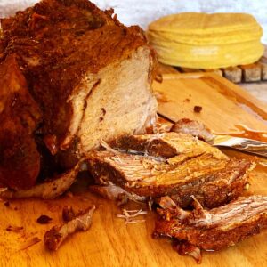 Cochinita Pibel using pork shoulder and cooked in slow cooker