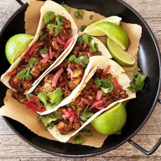 Low carb tacos made with slow cooked pork shoulder