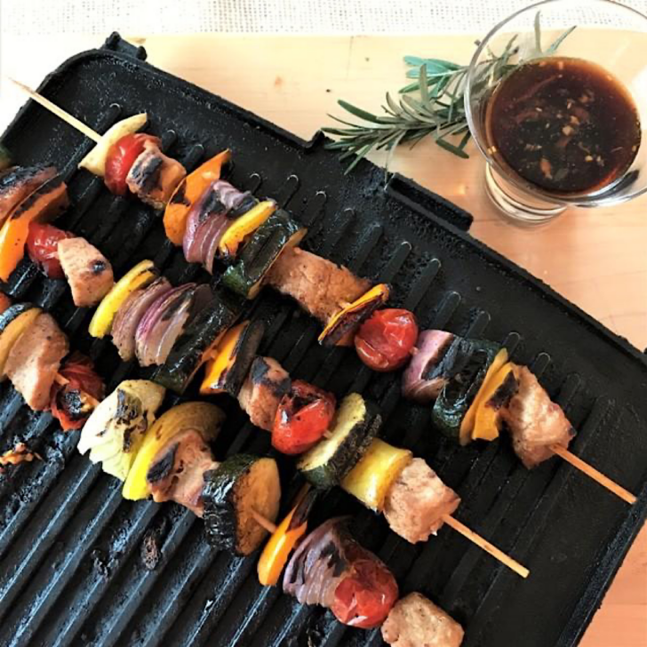 Low Carb Pork Kebabs with Thai Dipping Sauce: Indoor Grilling