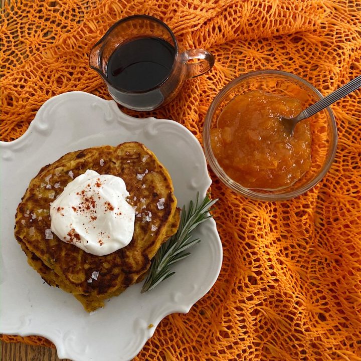 Savory or Sweet Pumpkin Pancakes without being Gooey