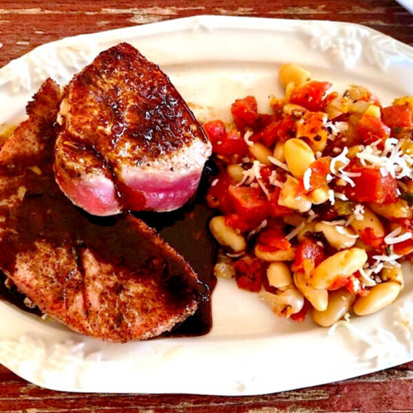 Seared Tuna with Balsamic Glaze Bean Side Farm to Jar