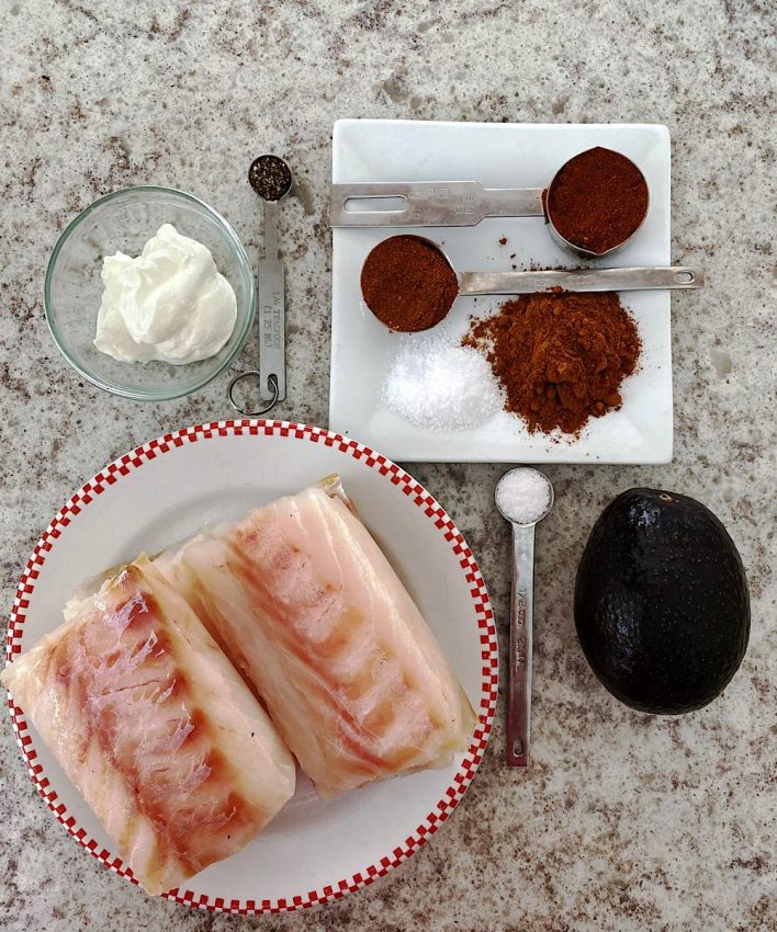 Ingredients for Mexican fish tacos