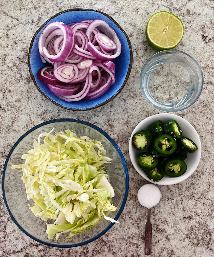 Ingredients for pickled onions