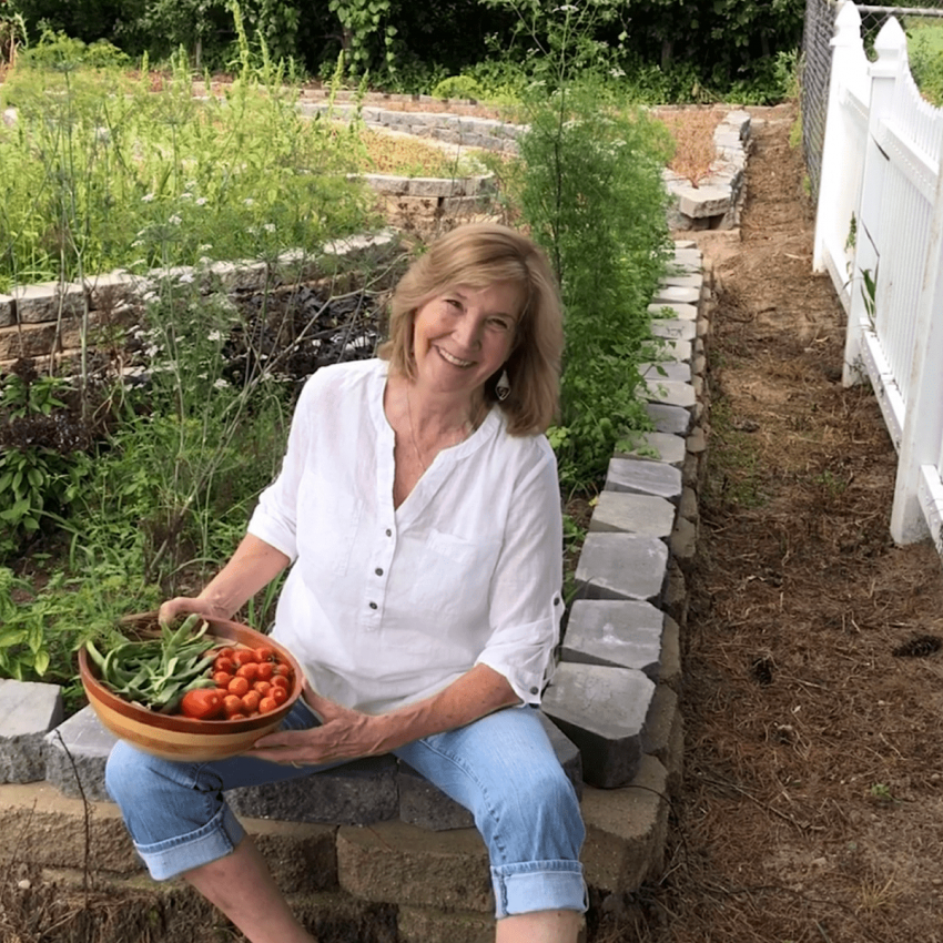 Me with a fresh garden harvest