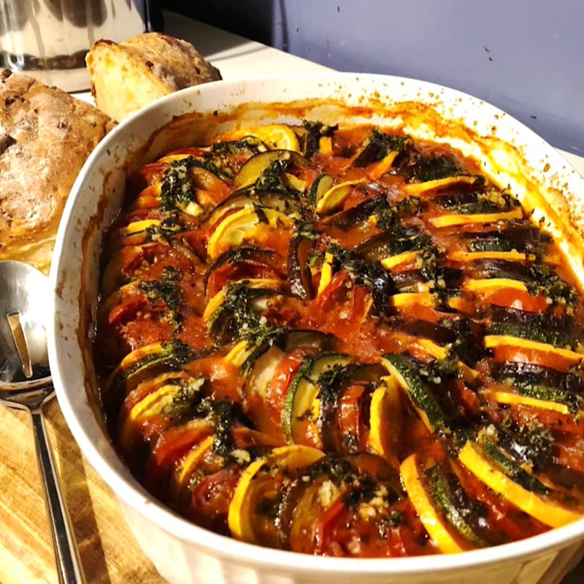 Pot of ratatouille or tian