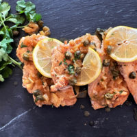 Low carb Chicken Piccata without breading.