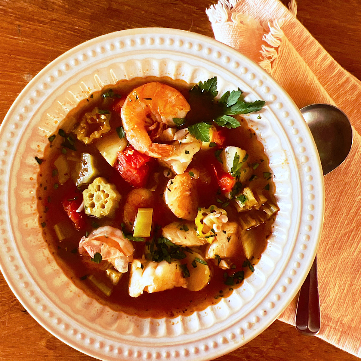 Creole Okra Seafood Gumbo - without filé powder - Farm to Jar