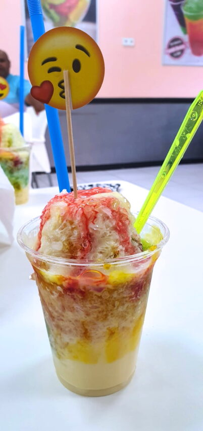 Berry raspado at a restaurant in Arizona.