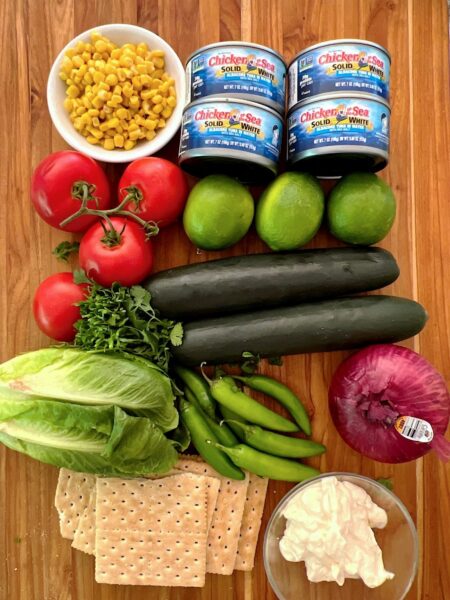 Ingredients for Mexican tuna salad
