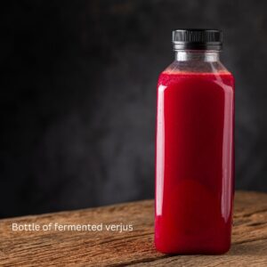 Bottle of blueberry verjus